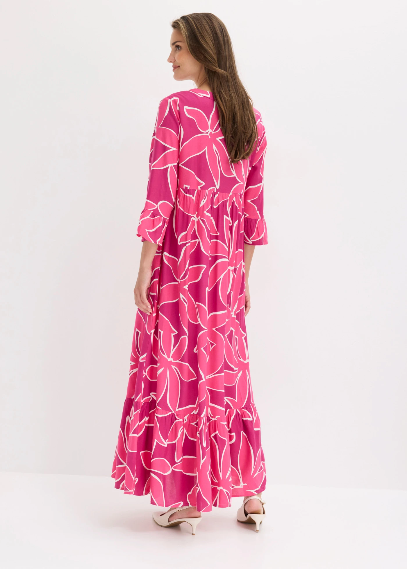 Tuniekjurk van soepele viscose • fuchsiapink gebloemd • product-page.page-title-suffix