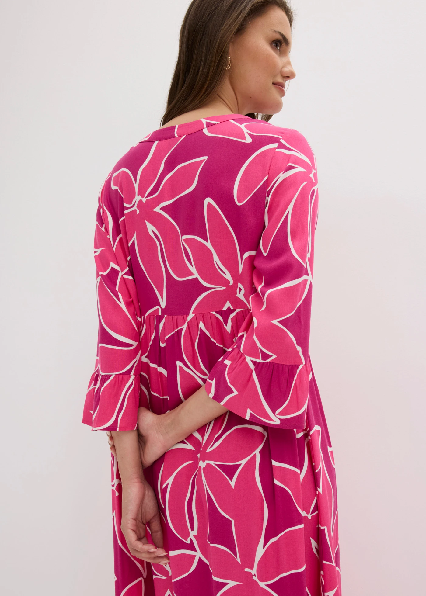 Tuniekjurk van soepele viscose • fuchsiapink gebloemd • product-page.page-title-suffix