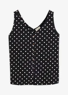Top boutonné • noir pois blanc • Boutique bonprix