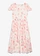 Robe en tissu créponné, Couleur: écru-rose pâle-rose clair-rose pastel imprimé