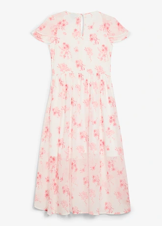Chiffon jurk van gestructureerde crinkle • wolwit/soft roze/lichtroze/lichtroze/pastelroze gedessineerd • bonprix online shop
