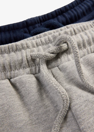 Bermude casual cu bumbac organic (set/2 buc.) • gri deschis melanj+bleumarin • magazin bonprix