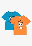oranžová + mořská tyrkysová s potiskem