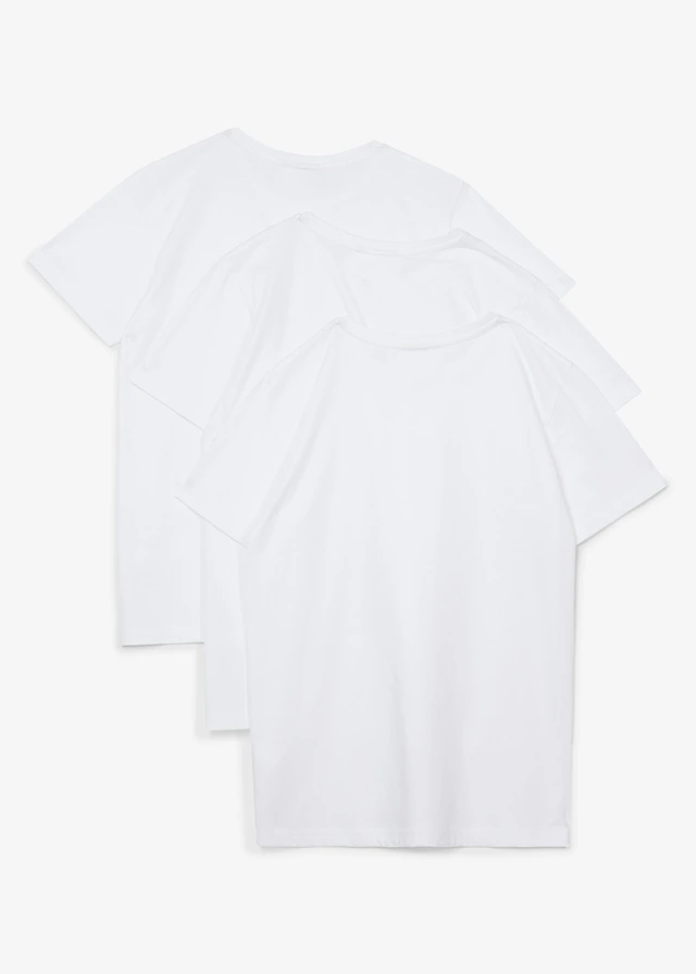 T-shirt van puur katoen (set van 3)