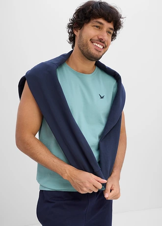 Lot de 2 débardeurs marcel 100% coton • bleu vert + noir • Boutique bonprix