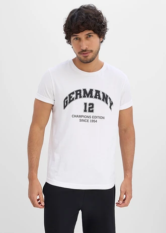 T-shirt Allemagne 100% coton • blanc imprimé • Boutique bonprix