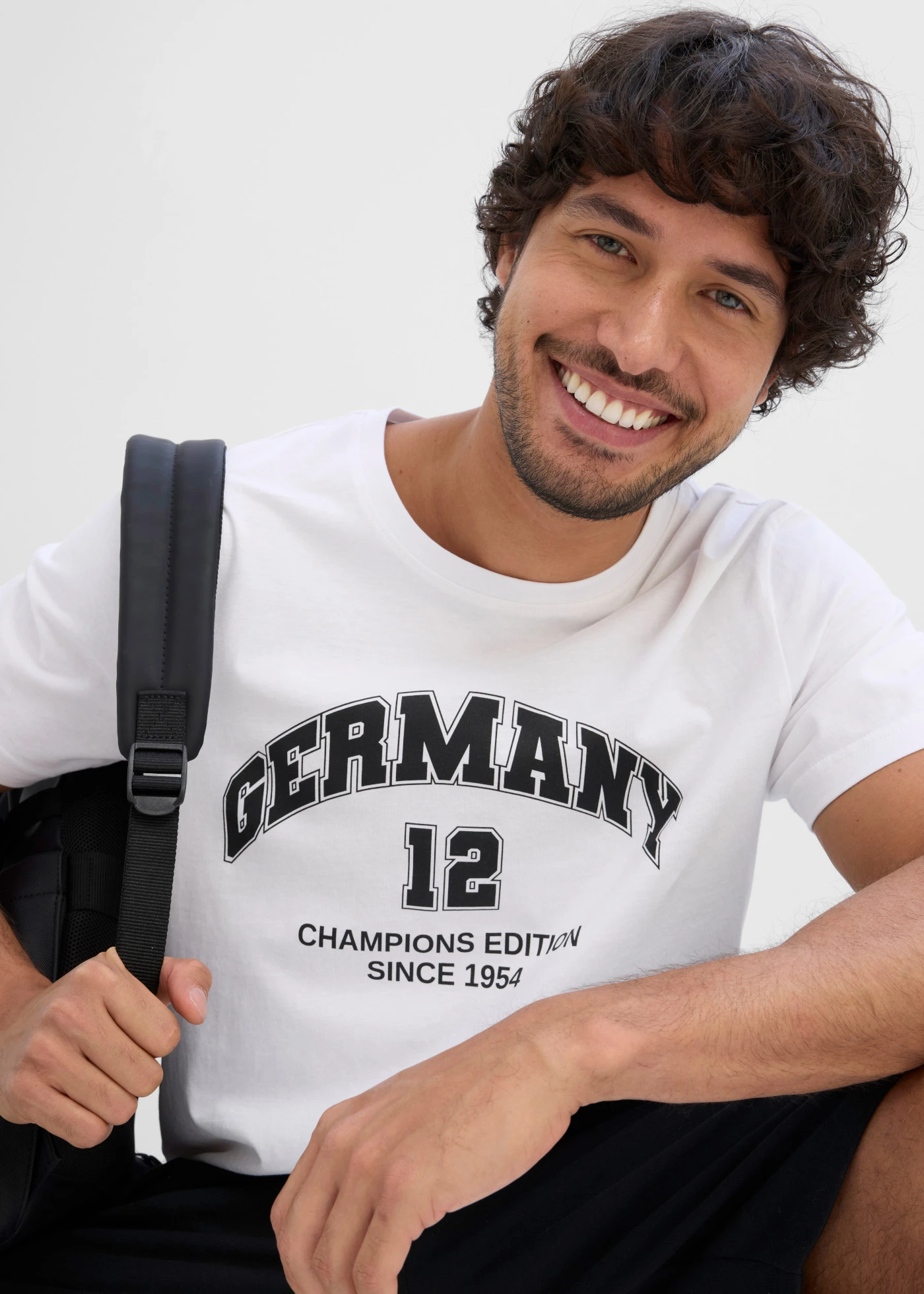 T-shirt Allemagne 100% coton • blanc imprimé • Boutique bonprix