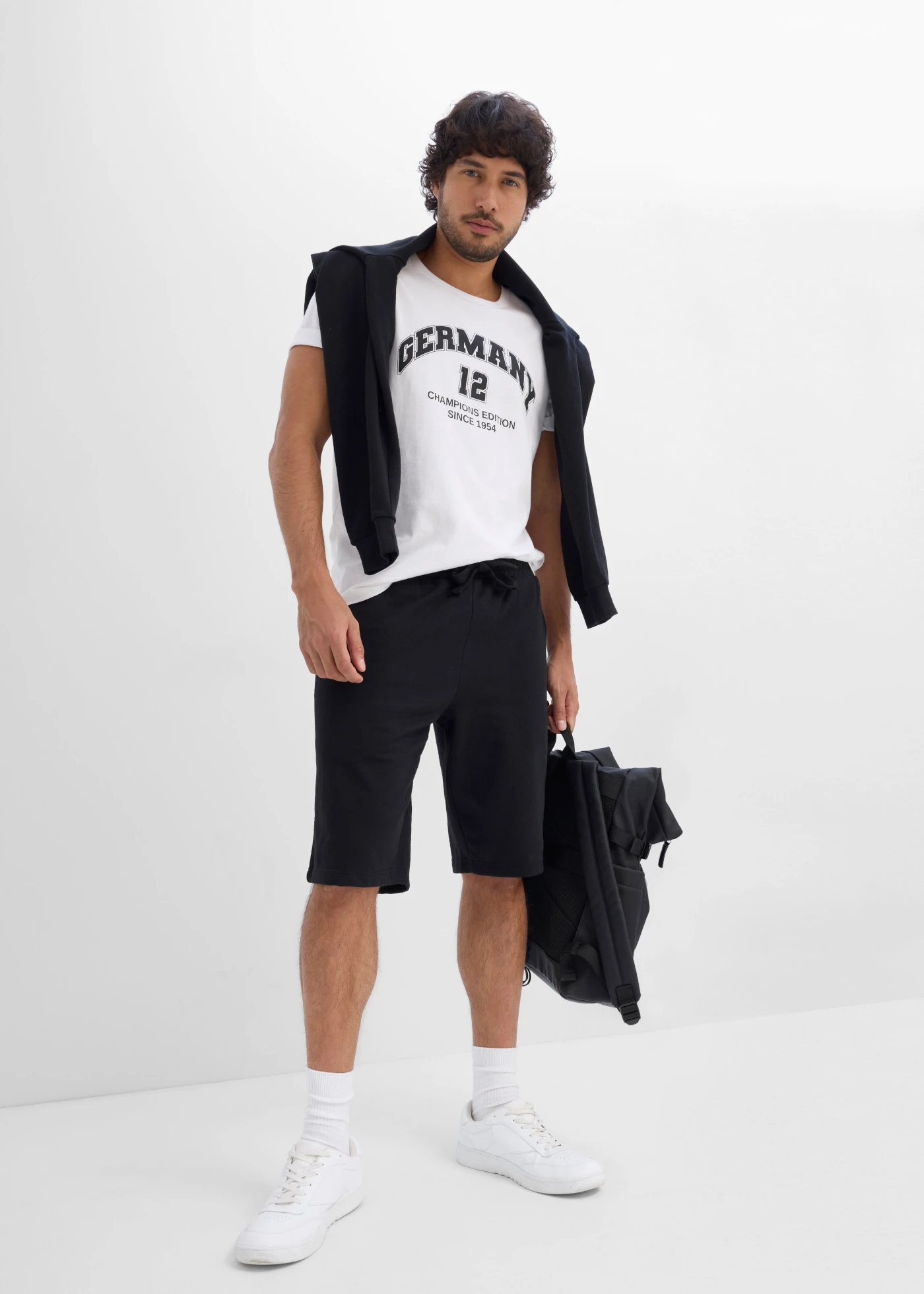 T-shirt z napisem Germany z czystej bawełny • biały z nadrukiem • sklep bonprix