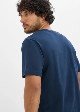 T-shirt z napisem Italy, z czystej bawełny • niebieski atramentowy z nadrukiem • sklep bonprix