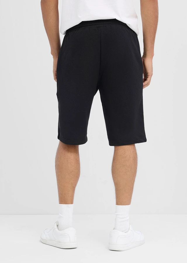 Lot de 2 bermudas sweat loose, Couleur: noir/anthracite chiné