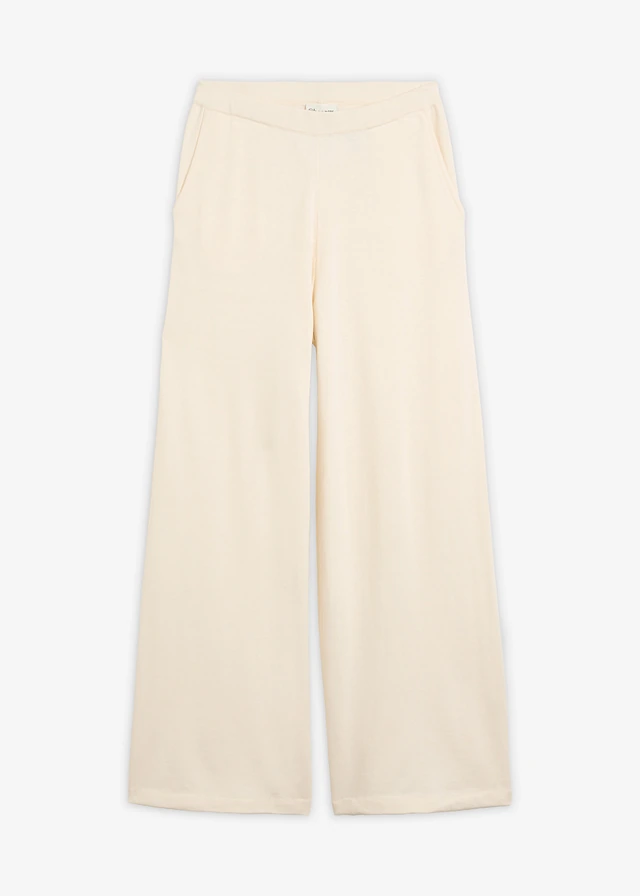 Culotte kalhoty z letní pleteniny • perlově bílá • bonprix obchod