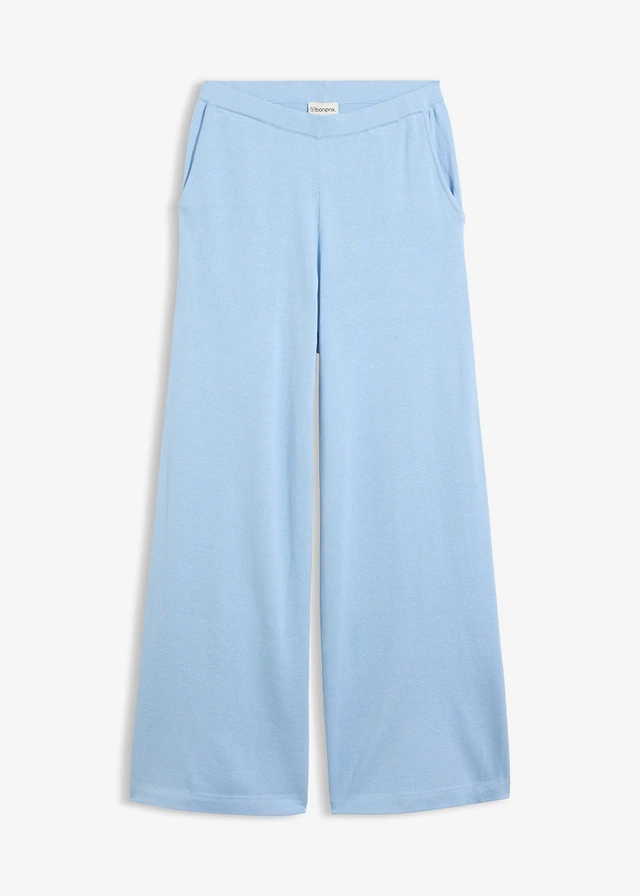 Culotte kalhoty z letní pleteniny • světle modrá • bonprix obchod