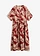 Kaftan jurk van soepele viscose, Kleur: woestijnrood/lichtsand gedessineerd