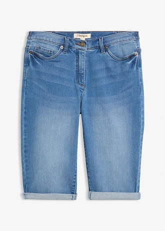 Bermuda en jean, taille mi-haute élastiquée