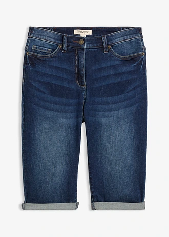 Farmer bermuda kényelmes derékpánttal, Mid Waist, szín: éjkék denim
