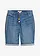 Comfort stretch jeans bermuda met borduursel en comfortband, Kleur: blauw denim