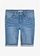 Bermuda en jean, taille mi-haute, Couleur: bleu clair denim used