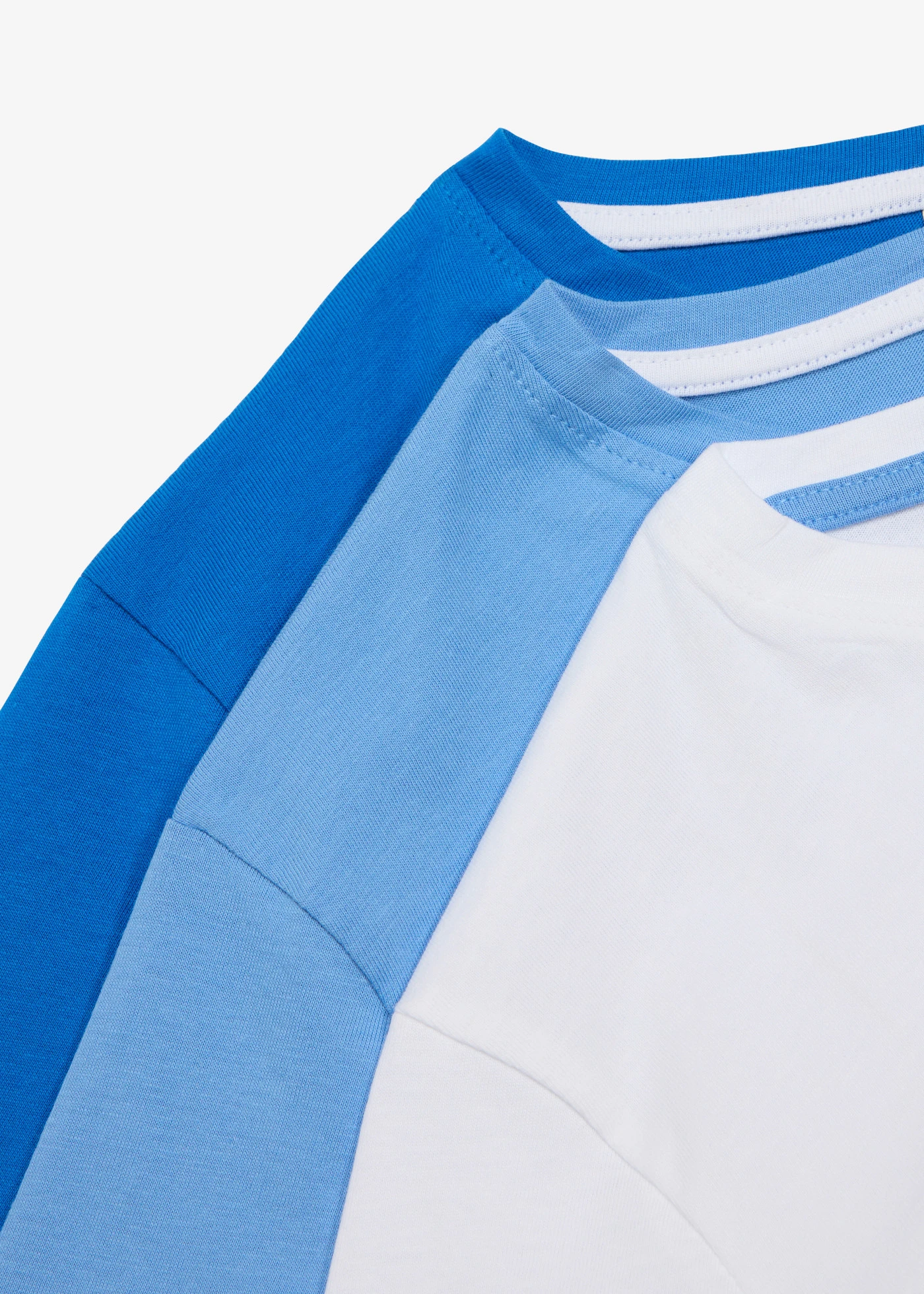 Tricou din bumbac organic (set/3 buc.) • albastru-azur+albastru mediu+alb • magazin bonprix