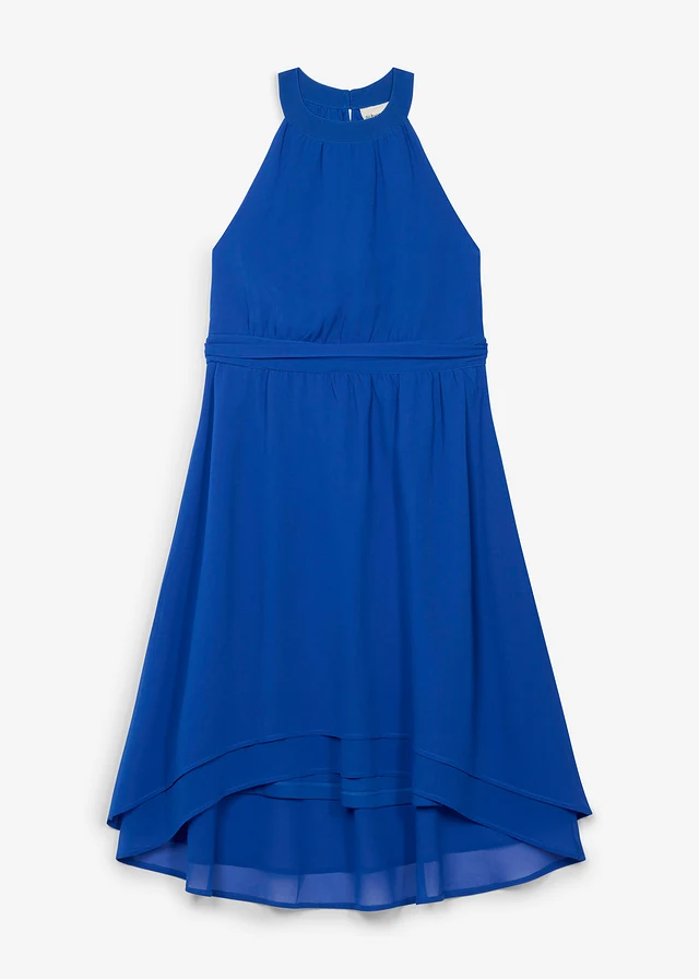 High-low jurk van chiffon, Kleur: kobaltblauw