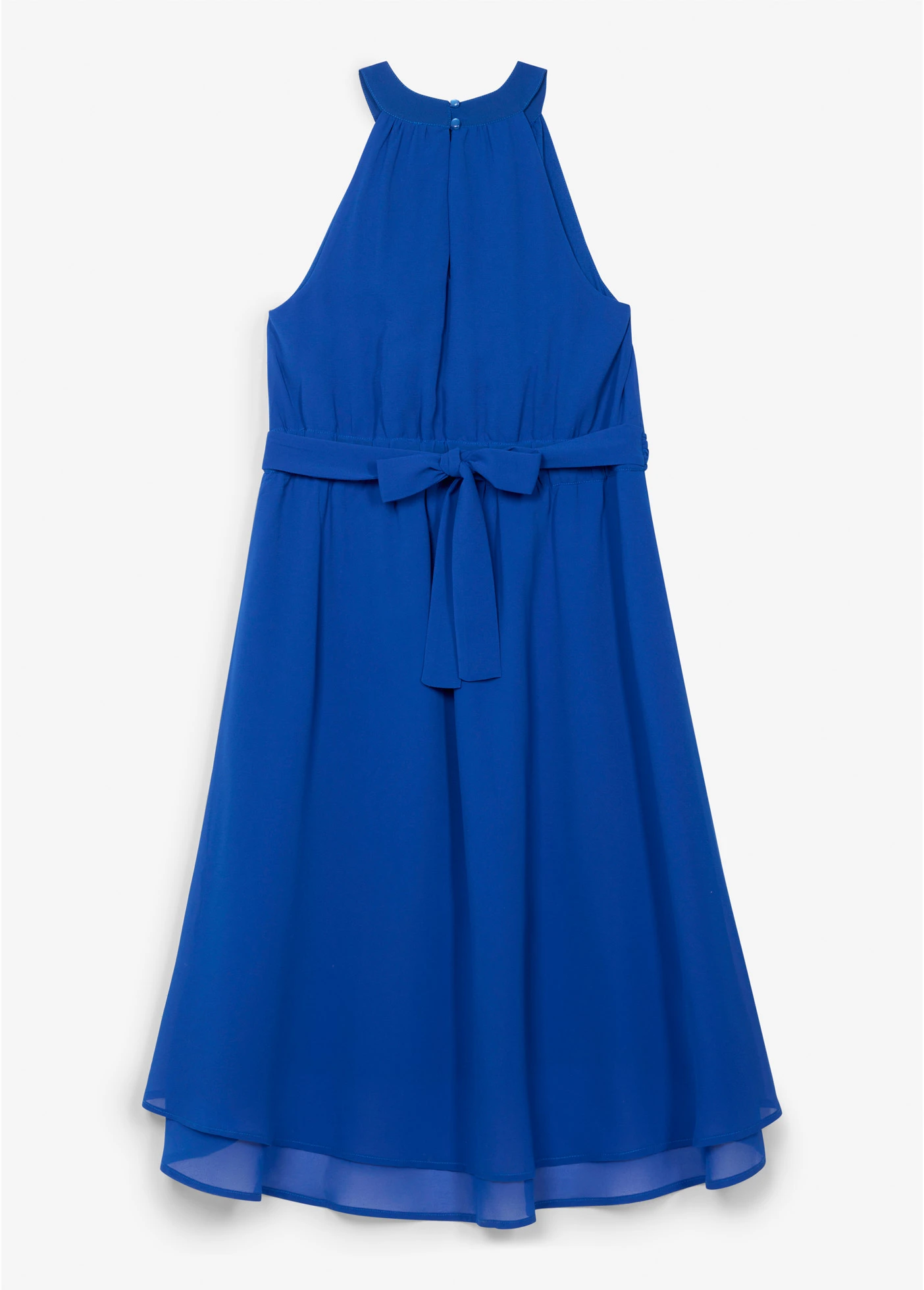 Rochie cu poala prelungită la spate, din șifon • albastru-cobalt • magazin bonprix