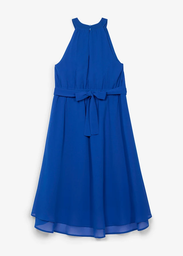 High-low jurk van chiffon, Kleur: kobaltblauw