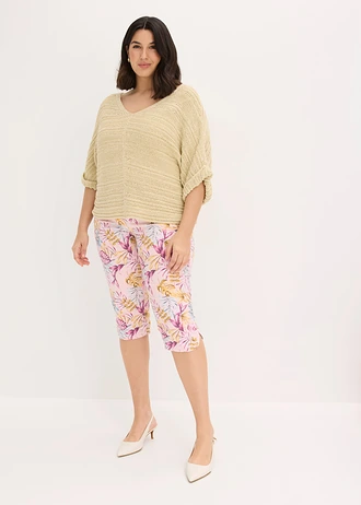 Capri broek, Kleur: kristalroze/bruin