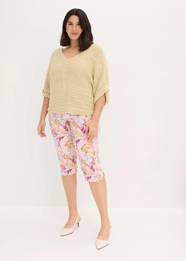 Capri broek, Kleur: kristalroze/bruin