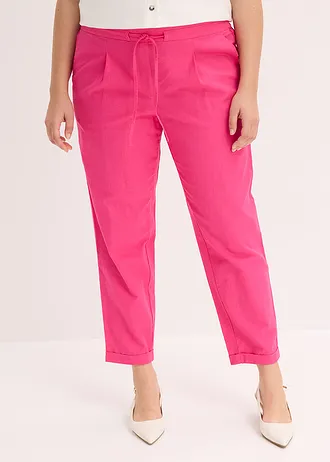 Pantalon en lin mélangé, Couleur: fuchsia