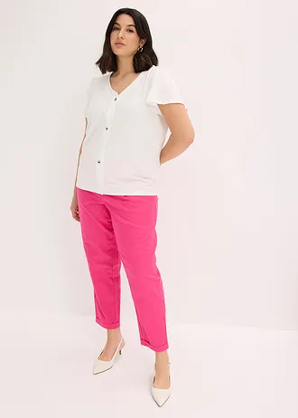 Pantalon en lin mélangé, Couleur: fuchsia