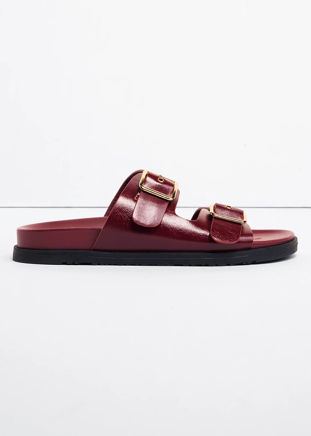 Slippers met gesp • robijnrood • bonprix online shop
