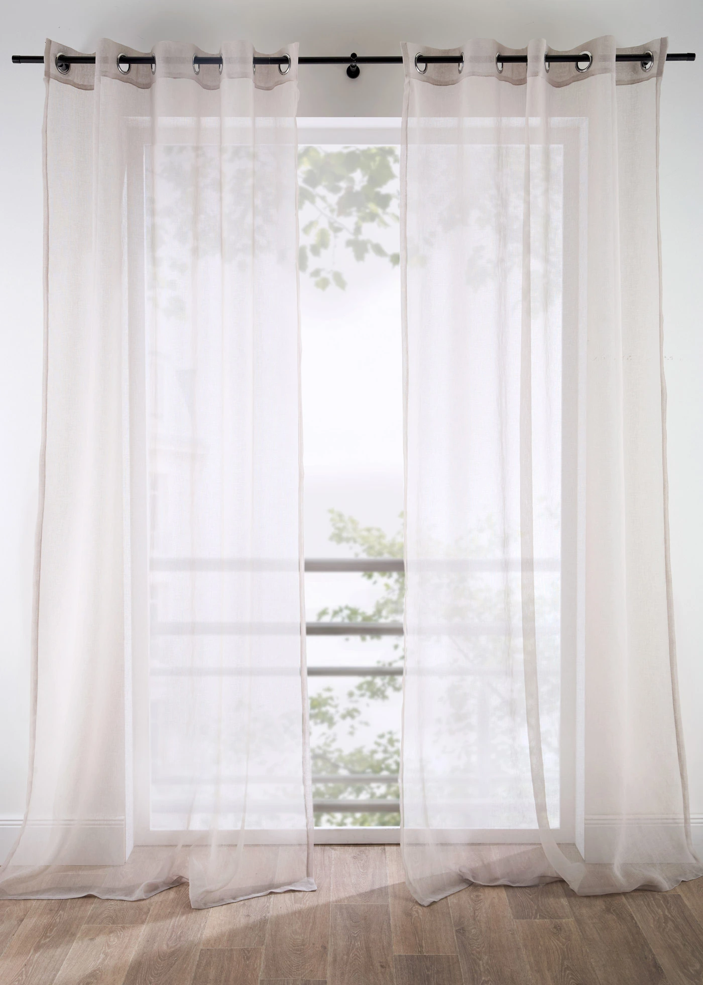 Függöny finom necc-struktúrával (1 db) • krém • bonprix áruház