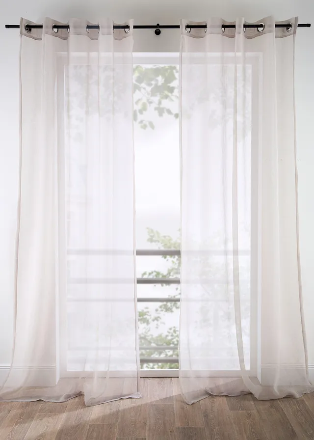 Záclona s jemnou sieťovinovou štruktúrou (1 ks) • krémová • obchod bonprix