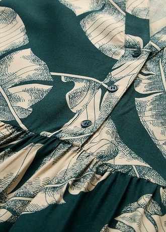 Kaftan jurk van soepele viscose • diepgroen-lichtsand gedessineerd • bonprix online shop