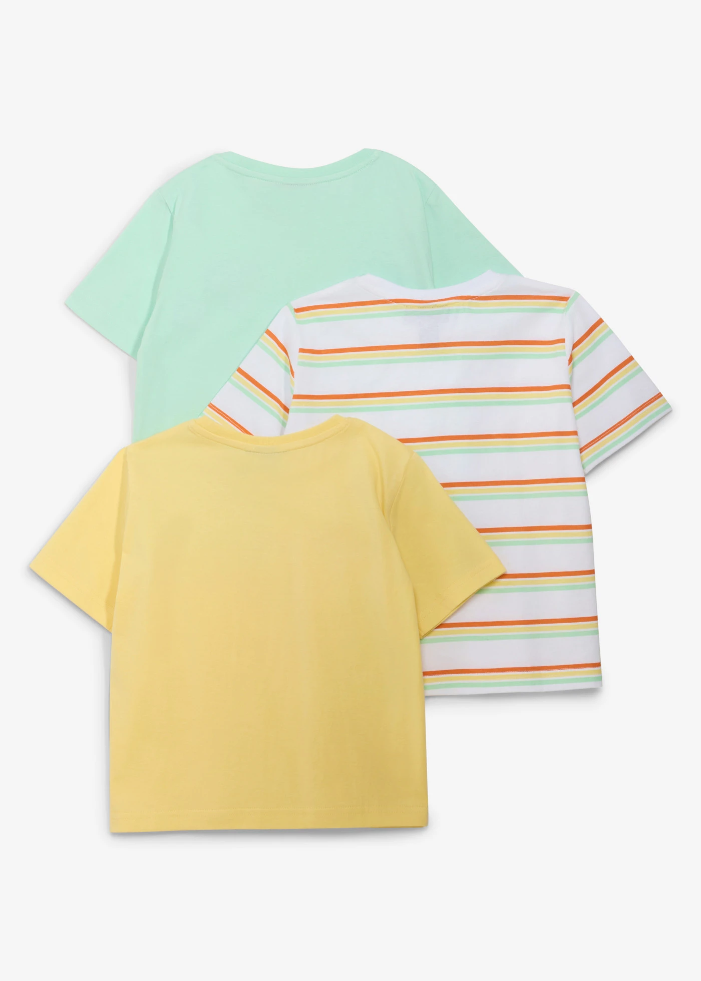 Tricou din bumbac organic 100% (set/3 buc.) • galben deschis+verde-mentă deschis +alb cu imprimeu • magazin bonprix