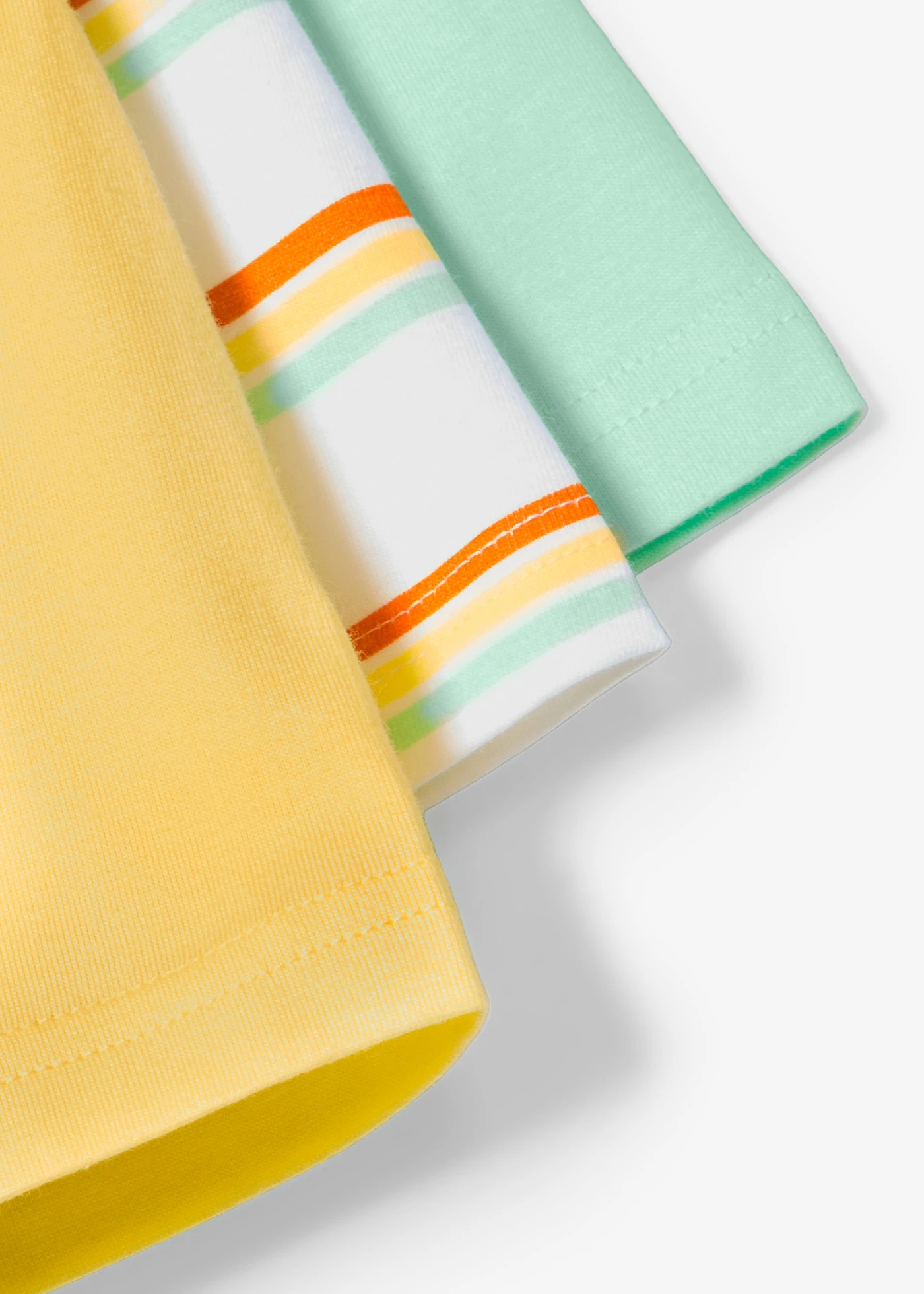 Lot de 3 T-shirts 100% coton • jaune clair+menthe clair+blanc imprimé • Boutique bonprix