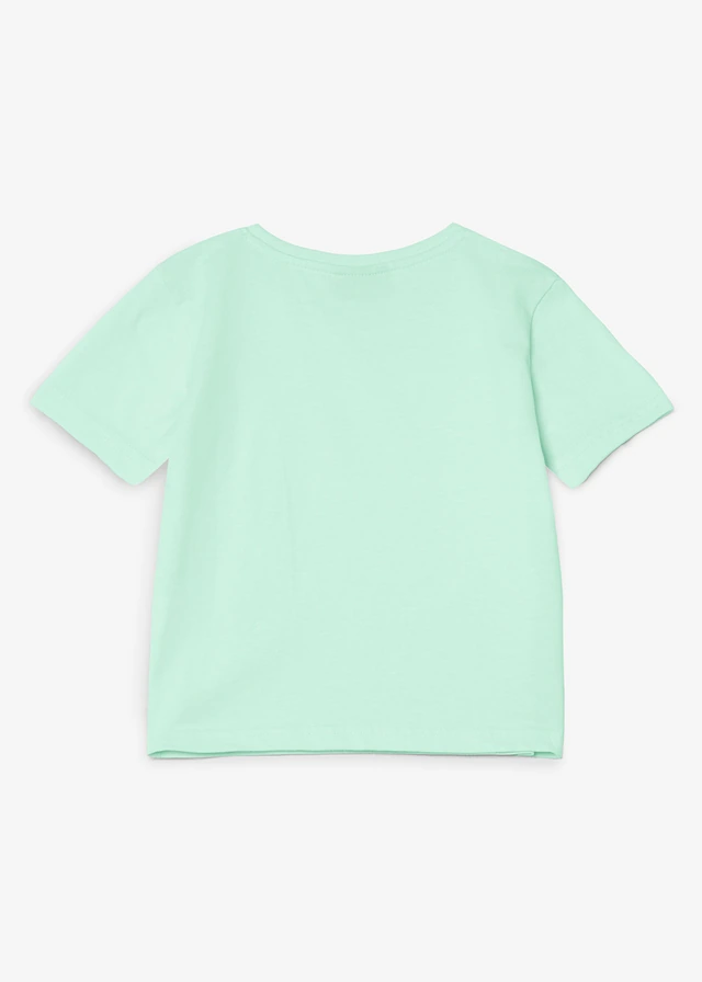 T-shirt 100% coton à sequins réversibles, Couleur: menthe clair imprimé