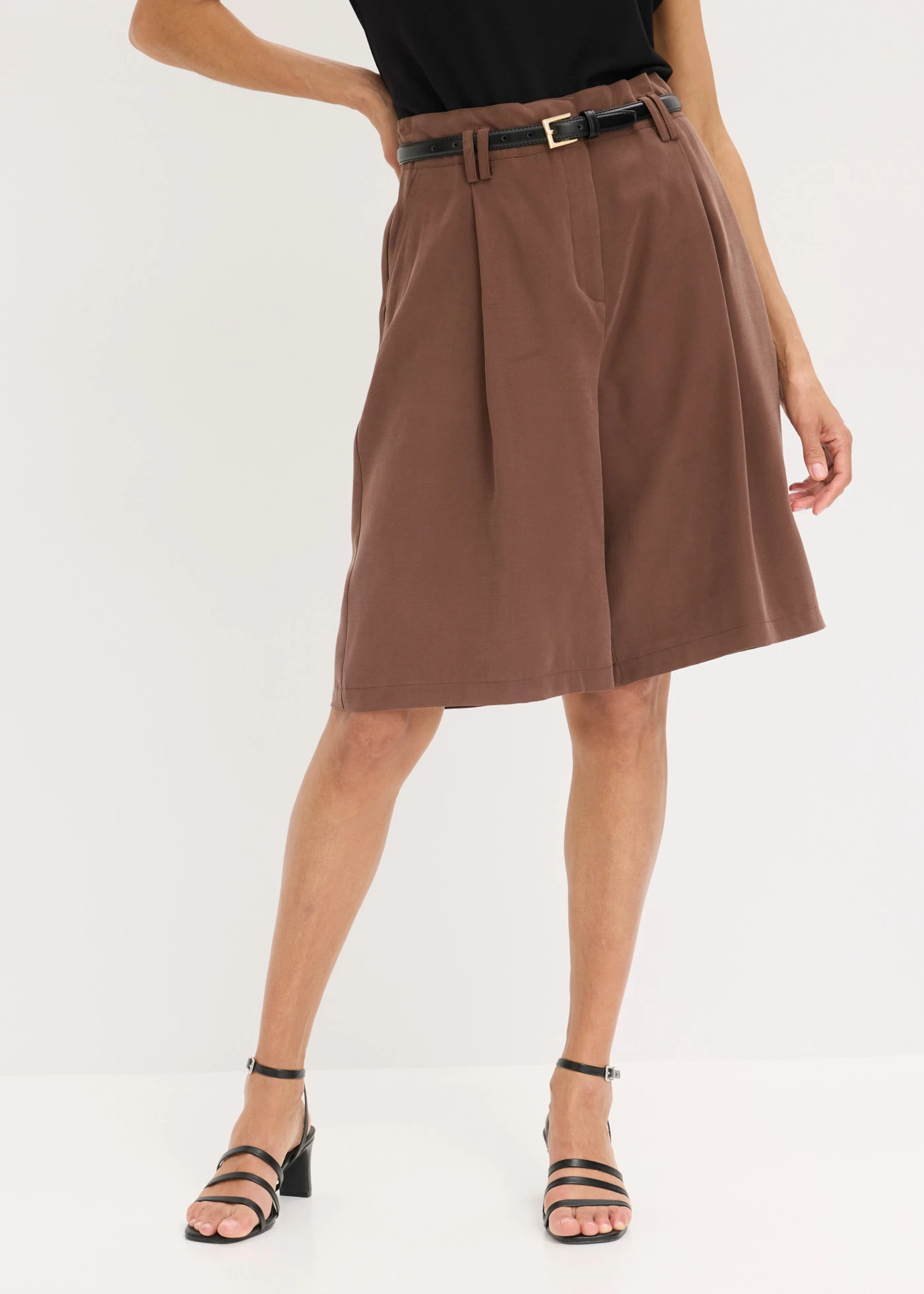 Bermuda van soepele viscose • bruin • bonprix online shop