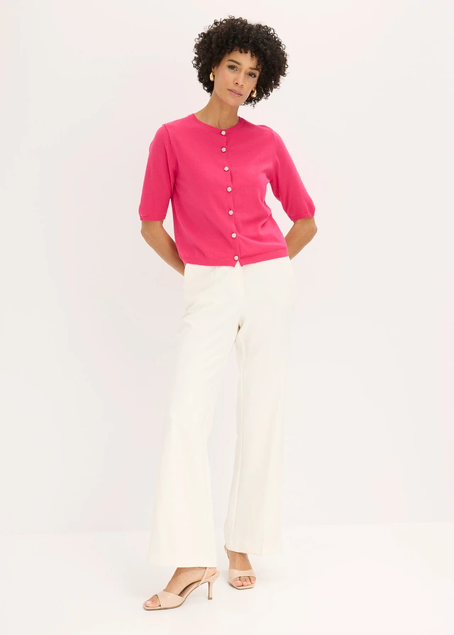 Gilet en fine maille, Couleur: fuchsia