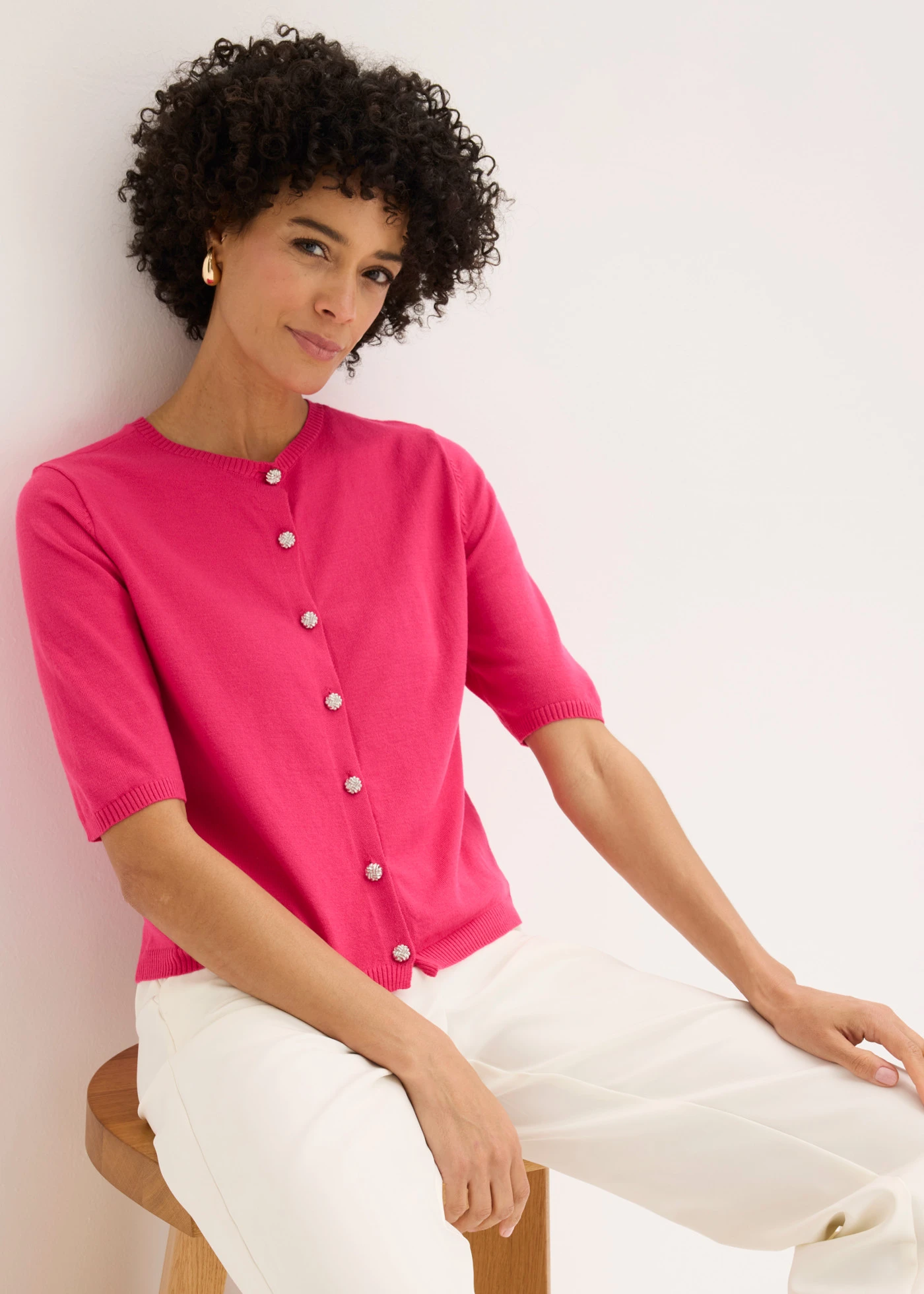 Fijn gebreid vest van een fijne viscosemix • pinklady • bonprix online shop