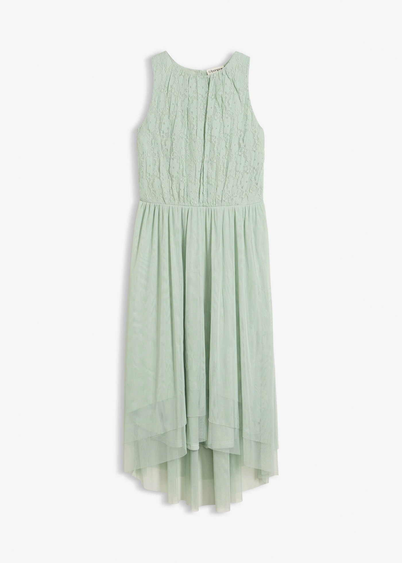 Robe en tulle et dentelle à base asymétrique • menthe cristal • Boutique bonprix