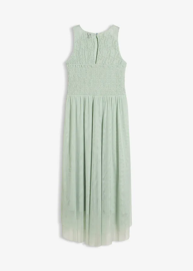 High-low jurk van zacht tule en kant