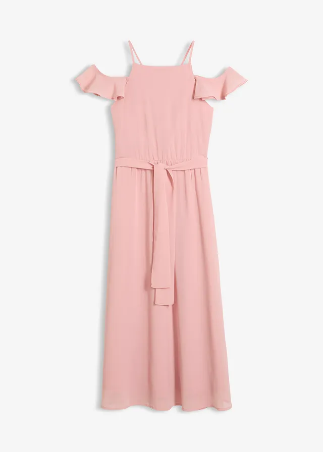 Uitlopende chiffon jurk • asroze • bonprix online shop