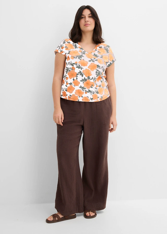 T-shirt 100% coton, Couleur: blanc imprimé