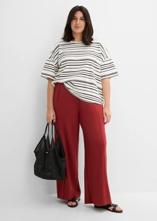 Proužkované tričko z čisté bavlny, barva: perlově bílo-černá s proužky