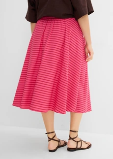 Rok van puur katoen, Kleur: aardbeirood-robijnrood-pinklady gestreept