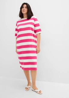 Shirtjurk van stevige interlockstof, Kleur: pinklady-wolwit gestreept