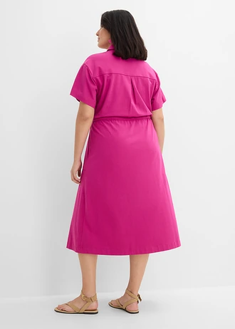 Rochie de jerse din material elastic cu bumbac, culoare: pink-fucsia
