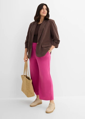 Jersey broek van een zachte viscosemix, Kleur: fuchsiapink