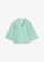 Gestreepte blouse van puur katoen, Kleur: edelsteengroen/wolwit gestreept