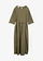 Rochie midi din material texturat, culoare: oliv